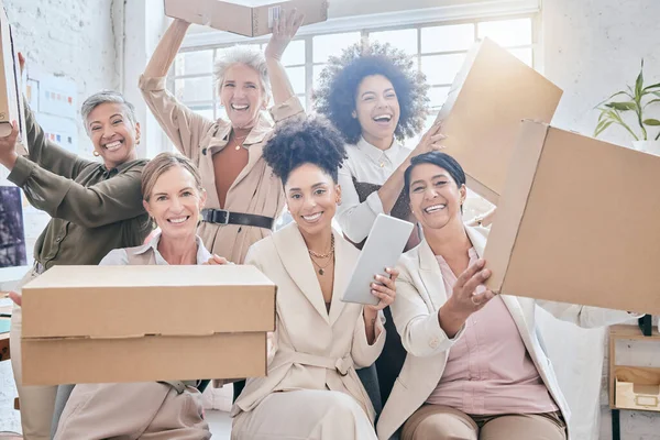 Happy team celebrating successful delivery